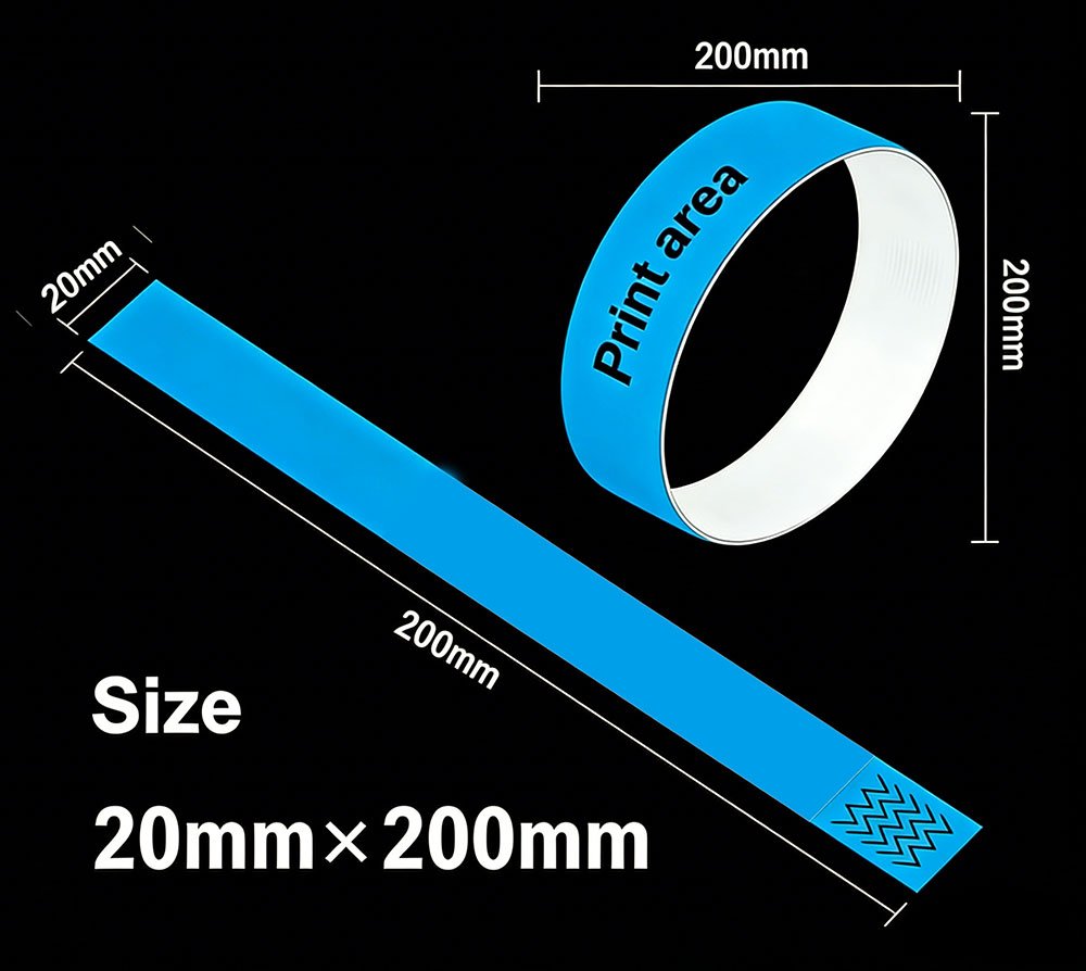 Pulsera Tyvek infantil, 20 mm × 200 mm