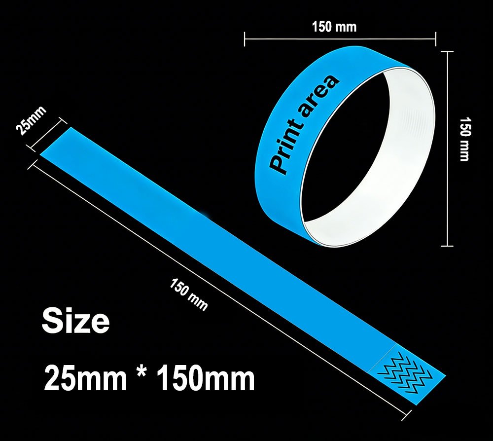 Pulsera Tyvek bebé, 25 mm × 150 mm