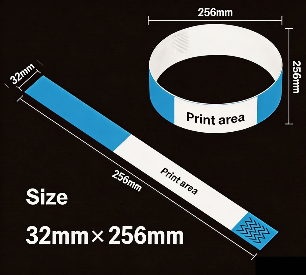 Pulseras imprimibles 32 × 256 mm para adulto ancho