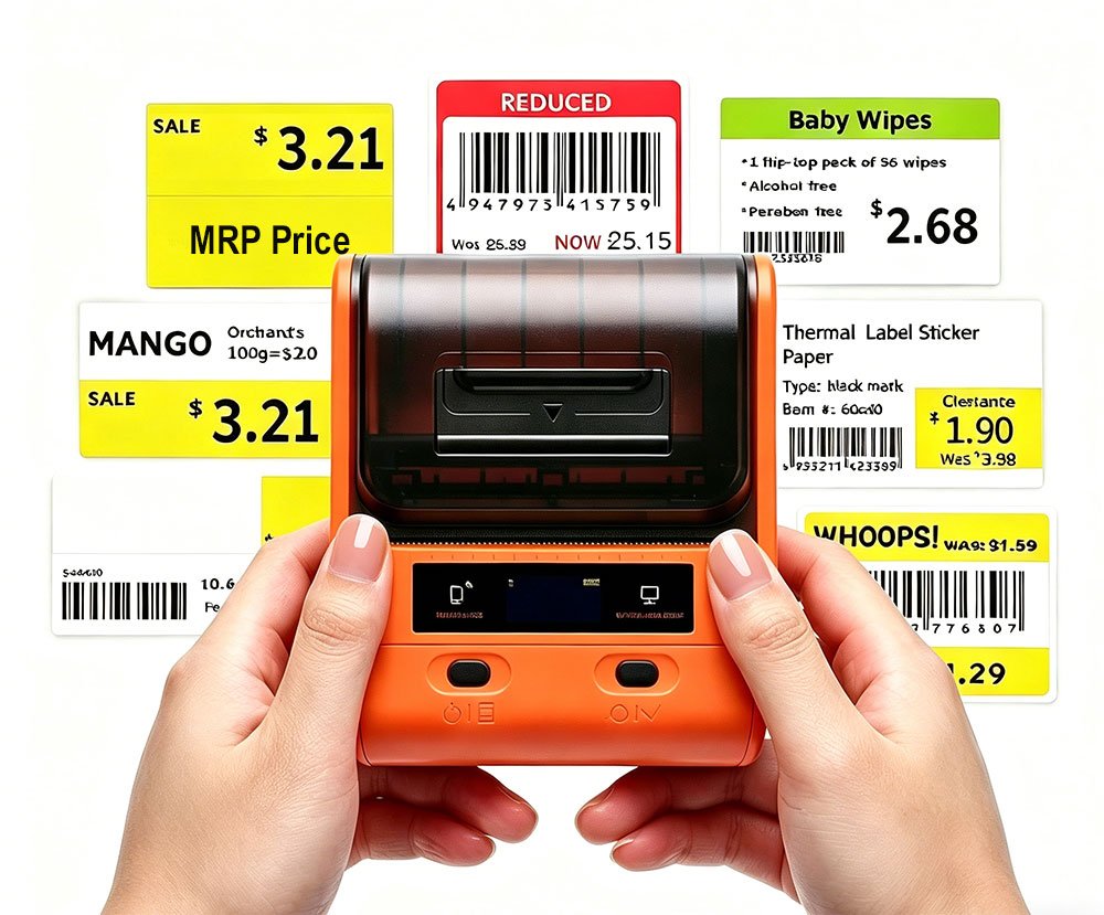 Etiquetas de precio con código de barras personalizadas