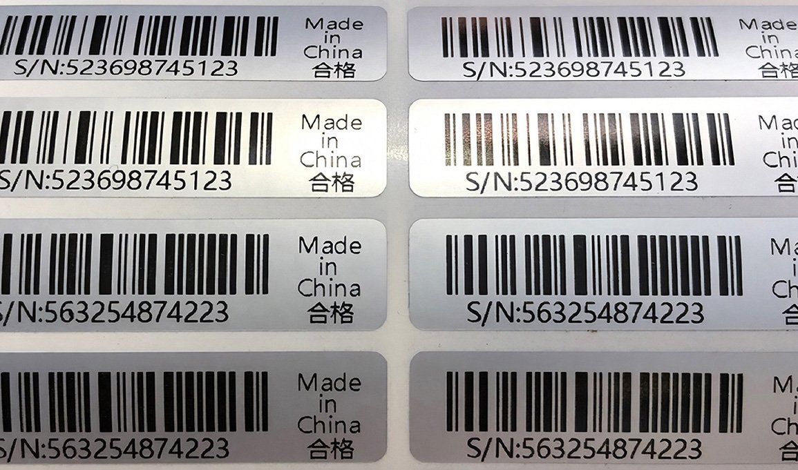 Etiquetas de número de serie en papel