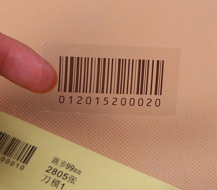 Etiqueta de código de barras transparente general para envase