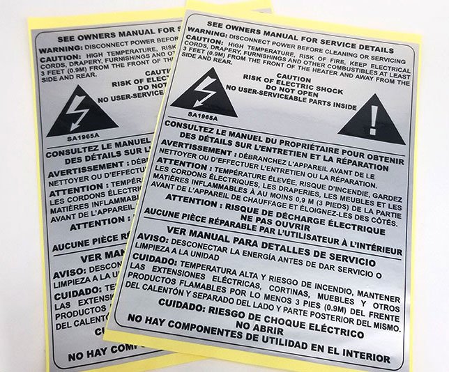 Etiquetas resistentes al calor para hornos