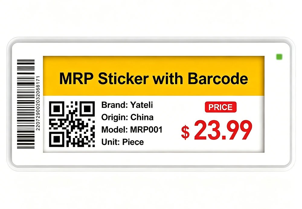 Pegatina MRP con código de barras