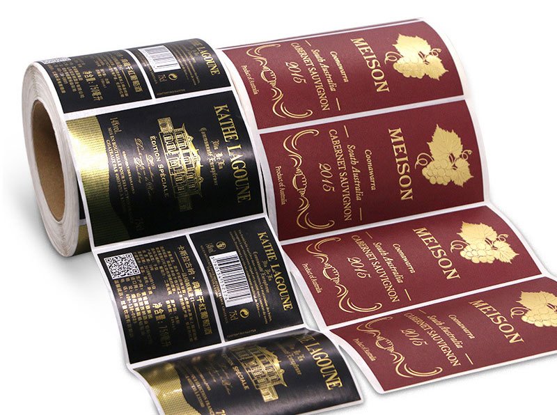 Pegatinas para botellas de vino con estampación en caliente