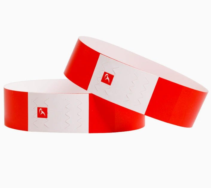 Pulseras Tyvek con cierre de vena / corte de seguridad