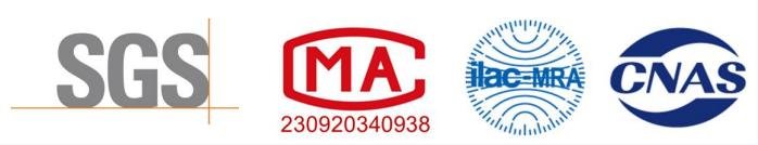 Marcas de certificación SGS, MA, ILAC-MRA y CNAS