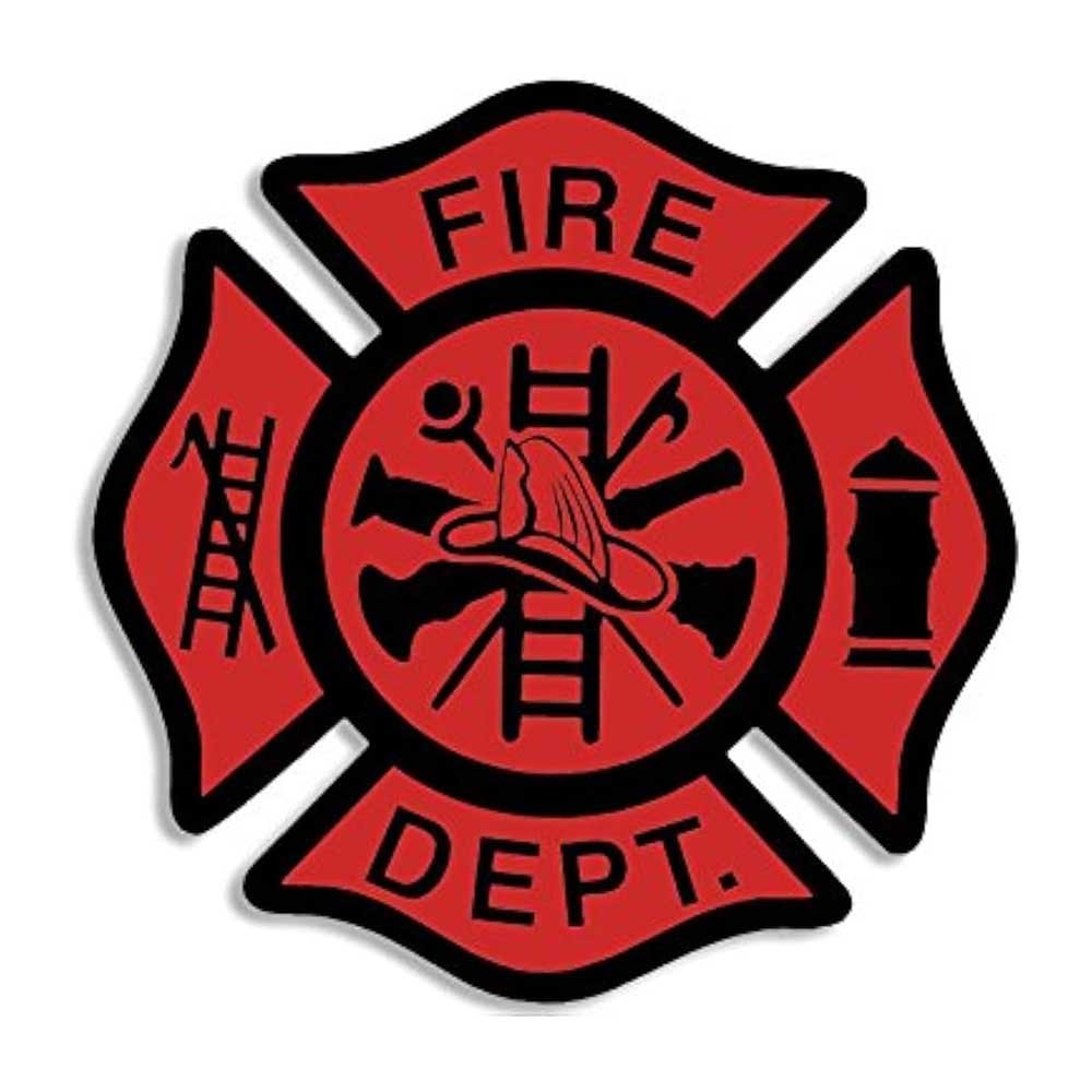 Vinilo con cruz de Malta del departamento de bomberos