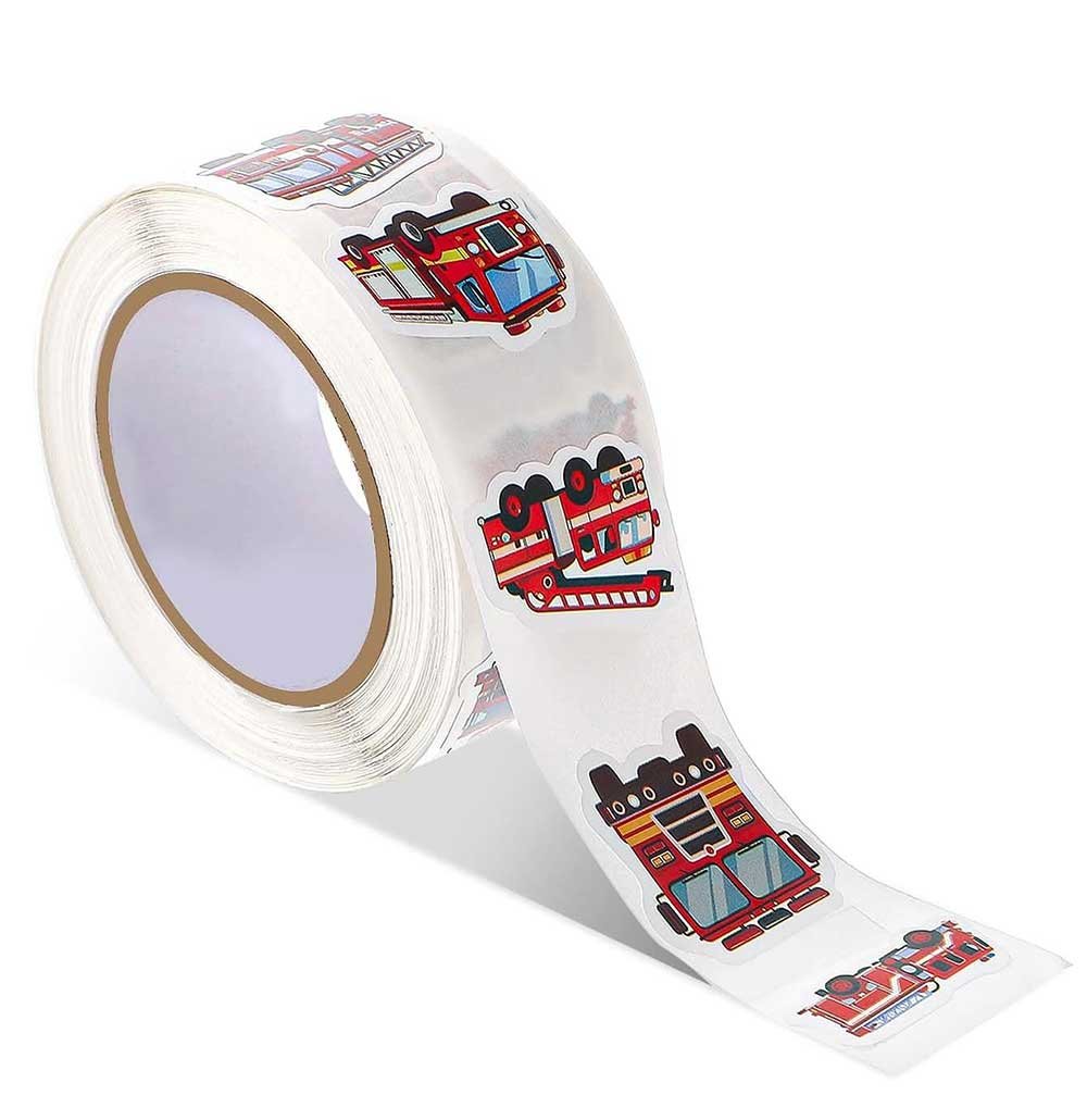 Set de pegatinas de vehículo de bomberos estilo cartoon para modelos y hobby